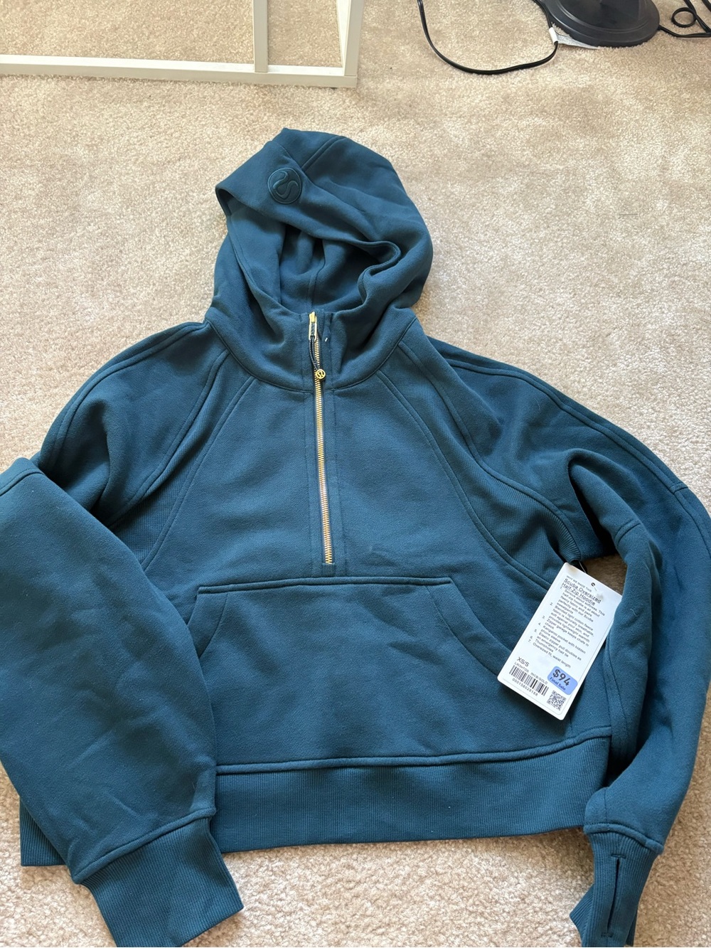 lululemon athletica half zip scuba hoodie nwt